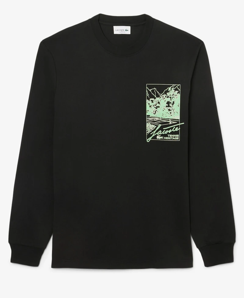 Lacoste Men's Long Sleeves Printed T-Shirt