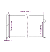 vidaXL Retractable Side Awning Anthracite