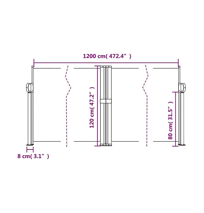 vidaXL Retractable Side Awning Anthracite