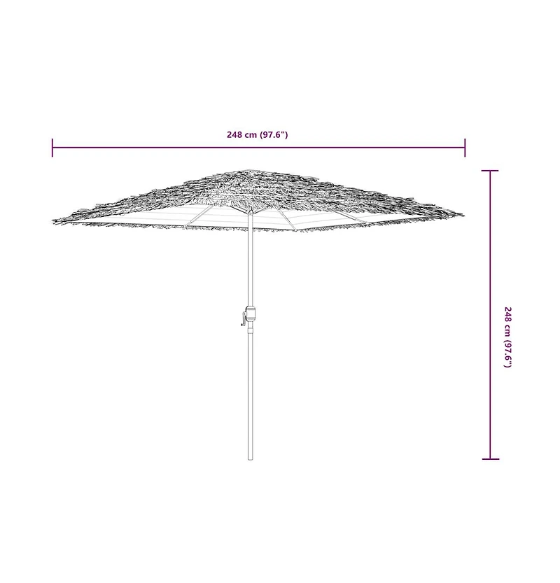 vidaXL Garden Parasol Brown Polyester Large Collapsible Garden Parasol