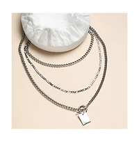 Sohi Women's The Interlock Charm Multi-Layer Necklace