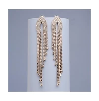 Sohi Women's Silver Bling Cluster Drop Earrings