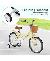 18 Inch Kids Bike Adjustable Bicycle with Reflectors and Bell for Children 4-8 Years Old-18 inches