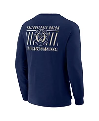 Fanatics Men's Navy Philadelphia Union Lob Attempt Stadium Slub Long Sleeve T-Shirt