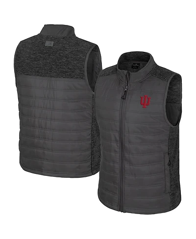 Colosseum Men's Charcoal Indiana Hoosiers Nightman Full-Zip Puffer Vest