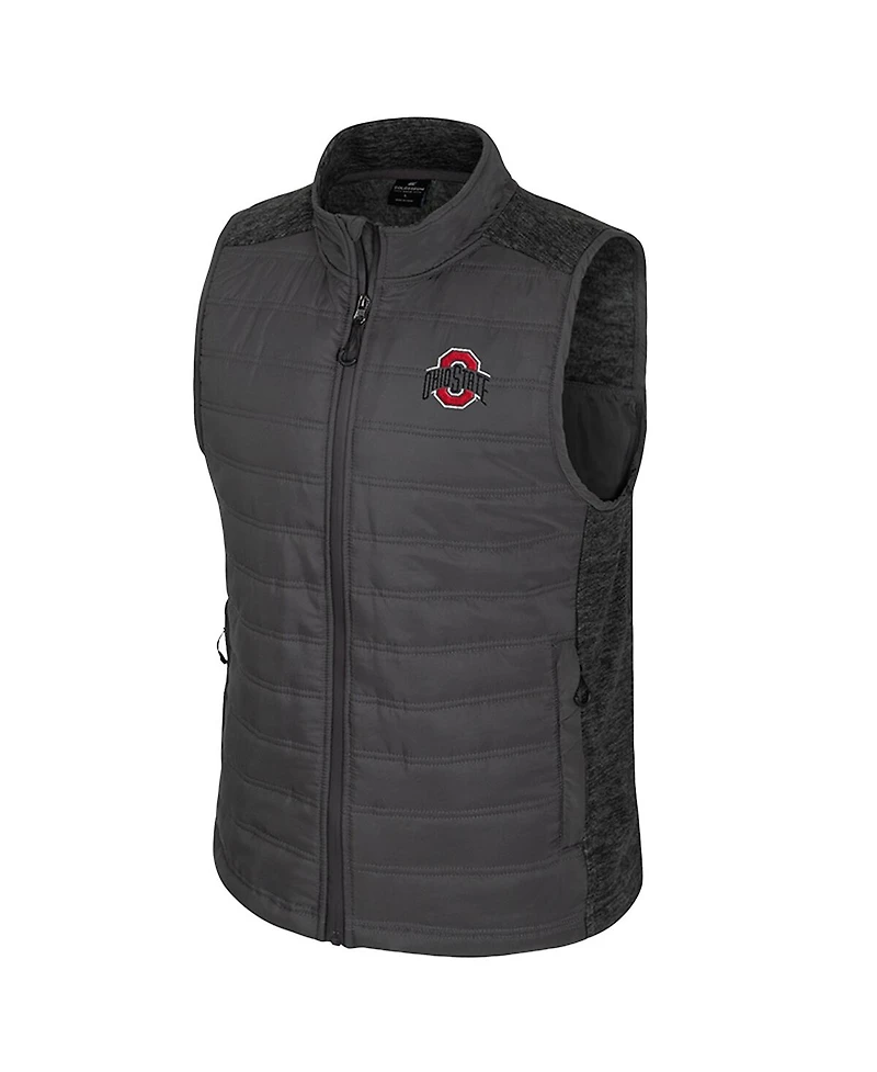 Colosseum Men's Charcoal Ohio State Buckeyes Nightman Full-Zip Puffer Vest