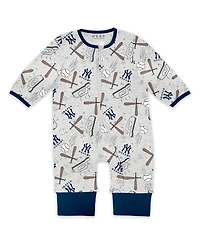 Wear by Erin AndrewsBaby Boys and Girls Heather Gray New York Yankees Sleep Play Full-Zip Sleeper Bib Set