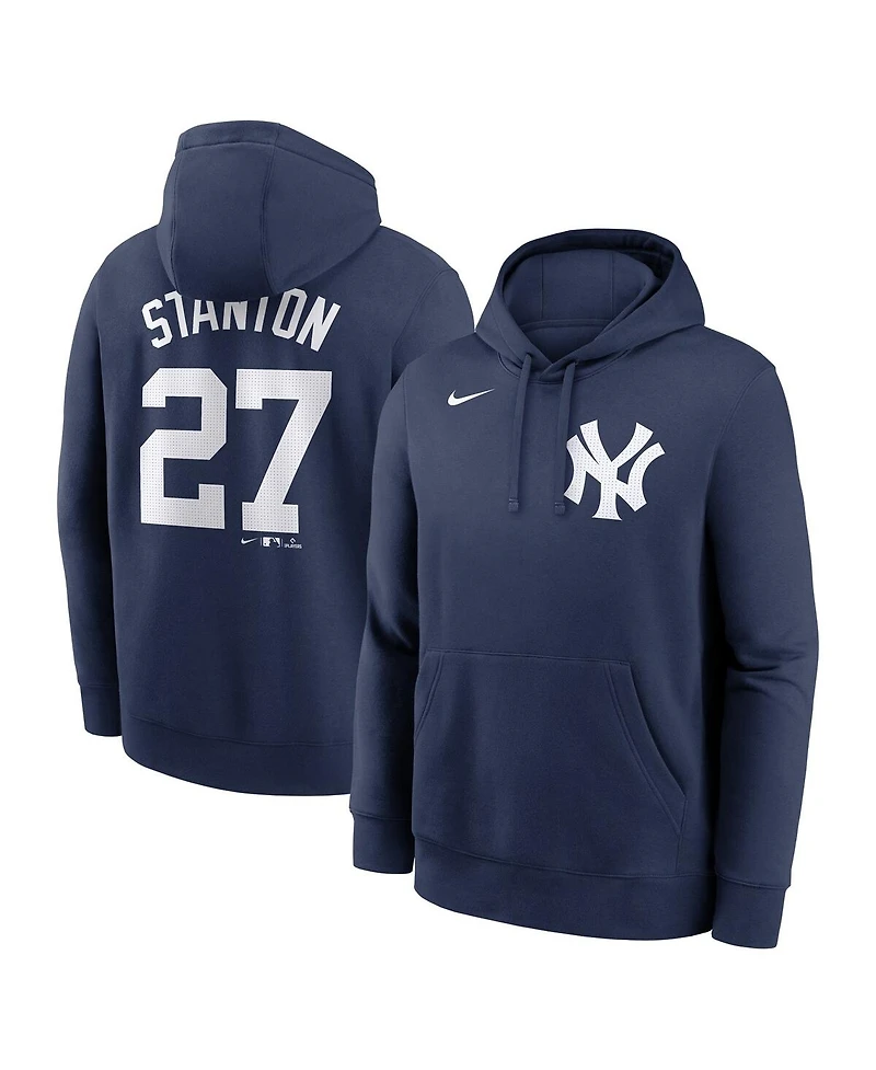 Nike Men's Giancarlo Stanton Navy New York Yankees Player Name Number Club Fleece Pullover Hoodie