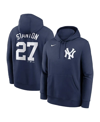 Nike Men's Giancarlo Stanton Navy New York Yankees Player Name Number Club Fleece Pullover Hoodie