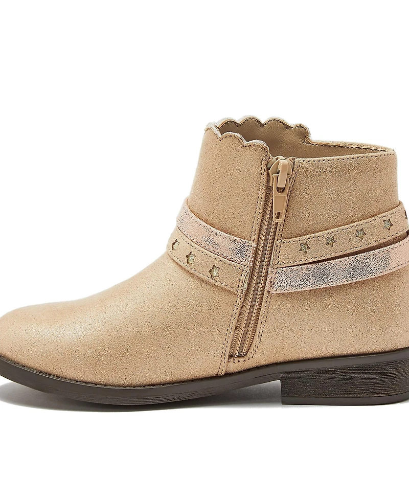 Lands' End Big Girls Shimmer Zip Up Western Booties