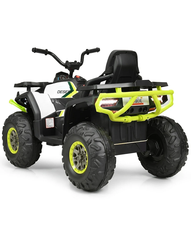 12 V Kids Electric 4-Wheeler Atv Quad with MP3 and Led Lights-White