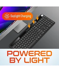 Delton KB90 Wireless Solar (Light-Powered) Rechargeable Keyboard, No Batteries (DKBSLR90)