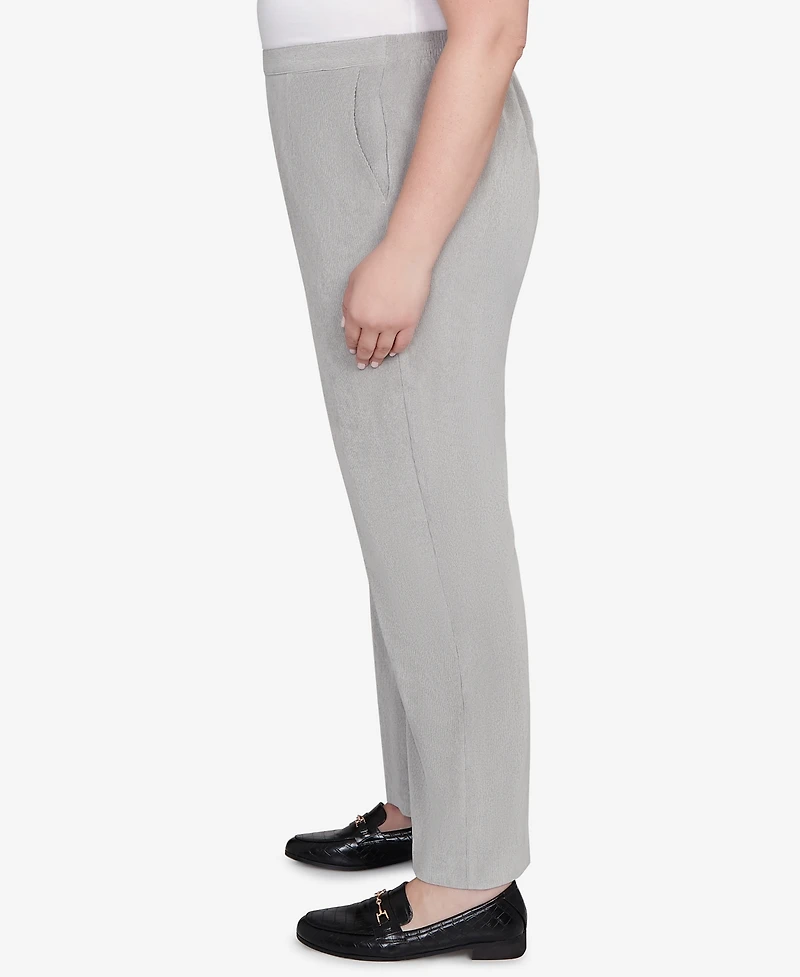 Alfred Dunner Plus Stockbridge Pull-On Corduroy Flat Front Average Length Pant