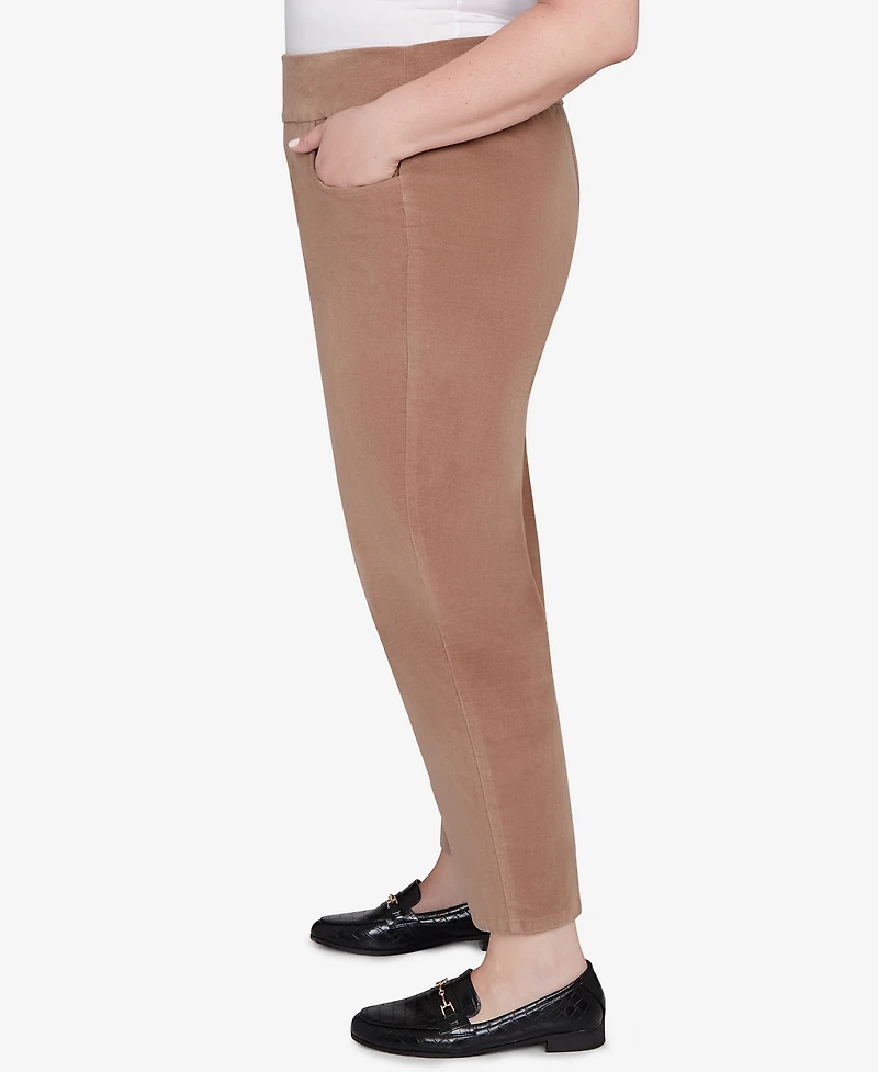 Alfred Dunner Plus Vienna Allure Fit Flat Front Corduroy Average Length Pant