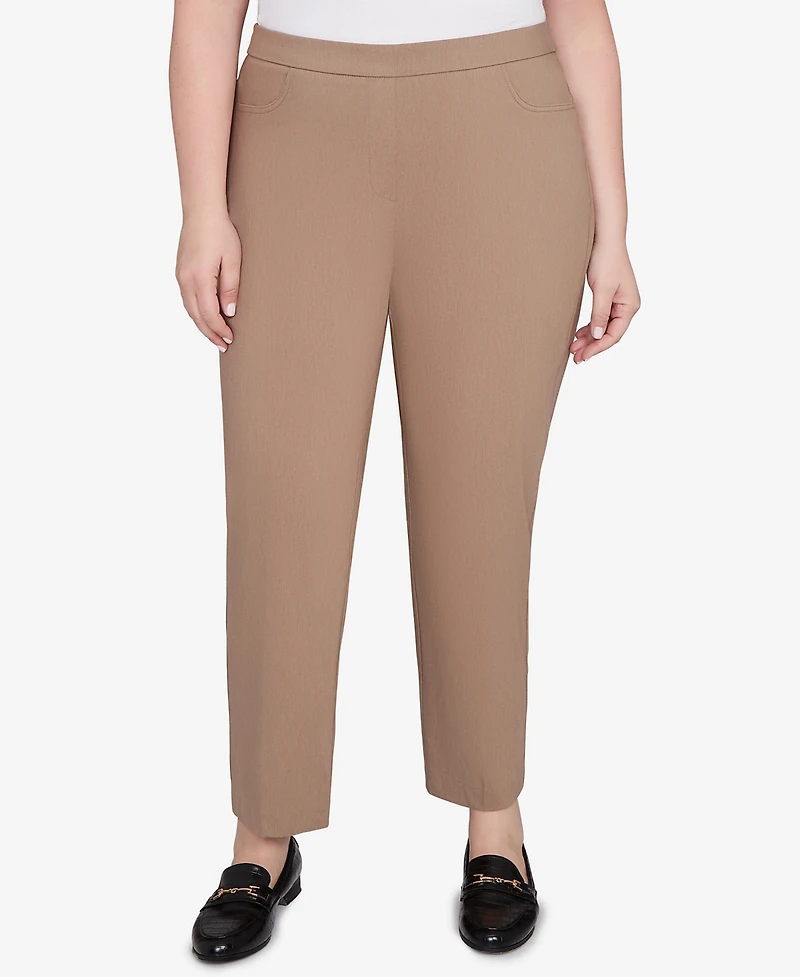 Alfred Dunner Plus Vienna Smooth Front Easy Fit Average Length Pant