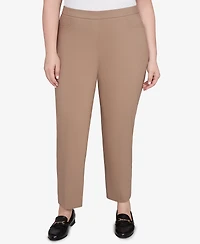 Alfred Dunner Plus Vienna Smooth Front Easy Fit Average Length Pant