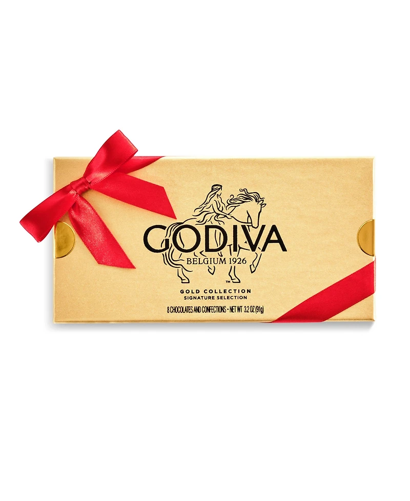 Godiva Assorted Chocolate Gift Box with Red Ribbon, 8 Pieces