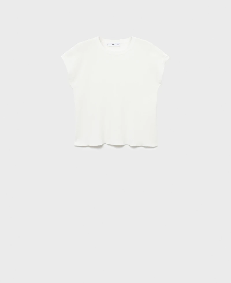Mango Women's Short-Sleeved Knitted Cotton Sweater