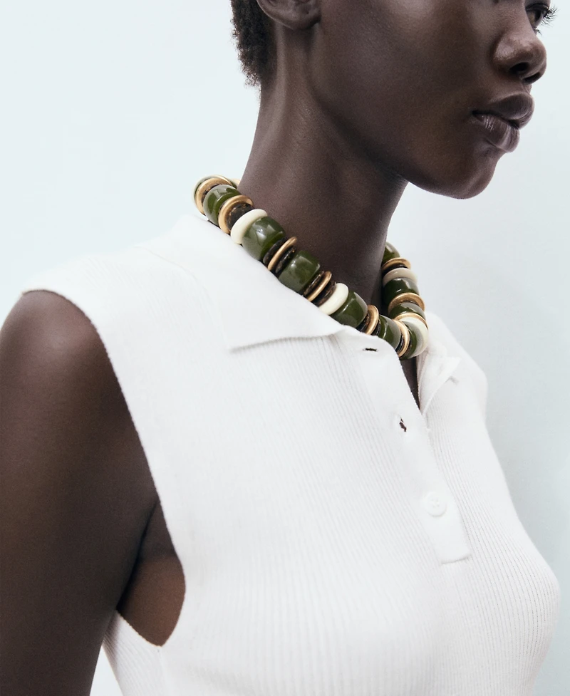 Mango Women's Polo-Neck Knitted Top