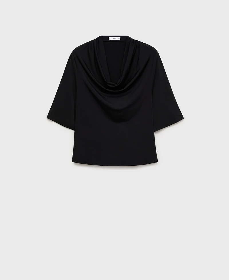 Mango Women's Draped Neck Top