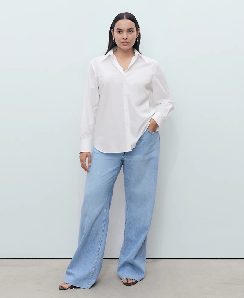 Mango Women's Regular Cotton Lyocell-Blend Shirt