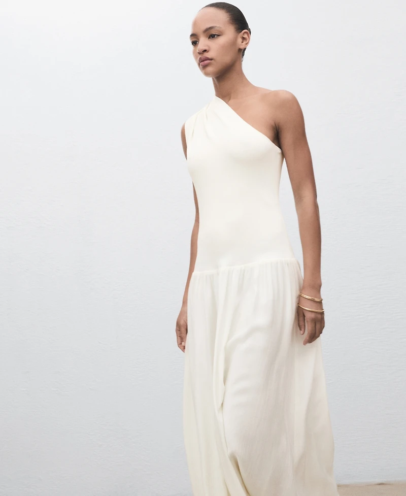 Mango Women's Asymmetrical Combined Knitted Dress