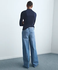 Mango Women's High-Waisted Wide-Leg Jeans