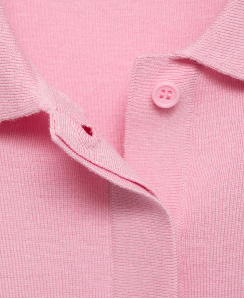 Mango Women's Short-Sleeved Polo-Neck Sweater