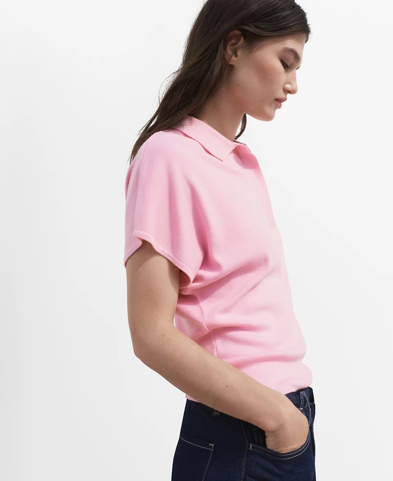 Mango Women's Short-Sleeved Polo-Neck Sweater