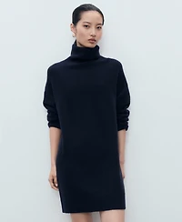 Mango Women's Short Knitted Turtleneck Dress