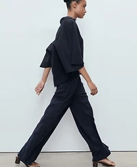 Mango Women's Straight-Fit Pleated Pants