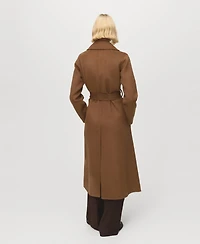 Mango Women's Handmade Belt Wool Coat