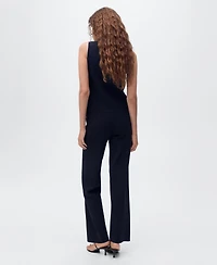 Mango Women's Elastic Waistband Knitted Pants
