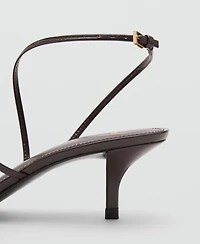 Mango Women's Buckle Kitten-Heel Sandals
