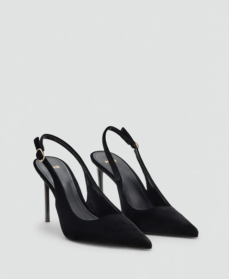 Mango Women's Velvet Heeled Shoes