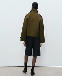 Mango Women's Oversized Short Double-Breasted Trench Coat