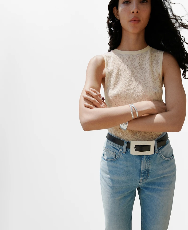 Mango Women's Openwork Knit Top