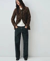 Mango Women's Suede Pockets Jacket
