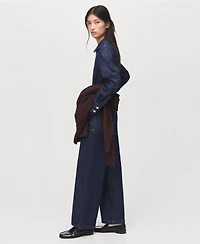 Mango Women's Belt Denim Jumpsuit