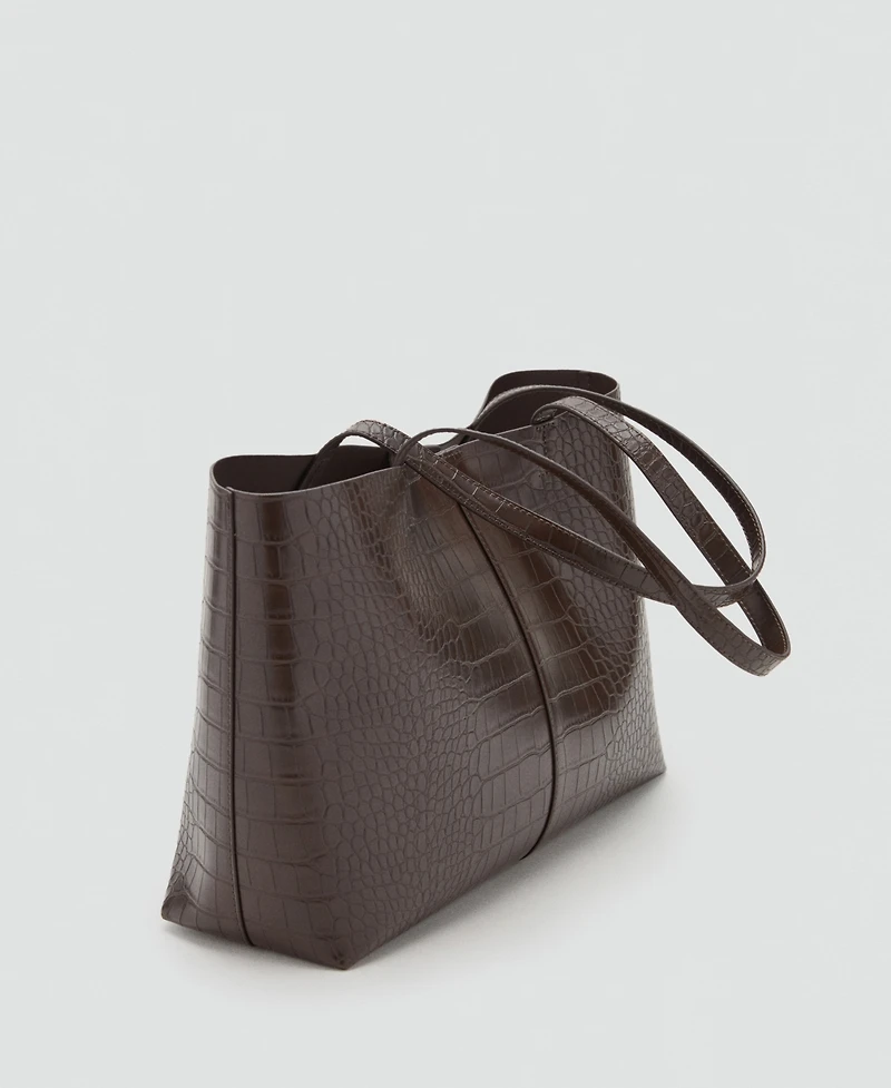 Mango Women's Double Handle Shopper Bag