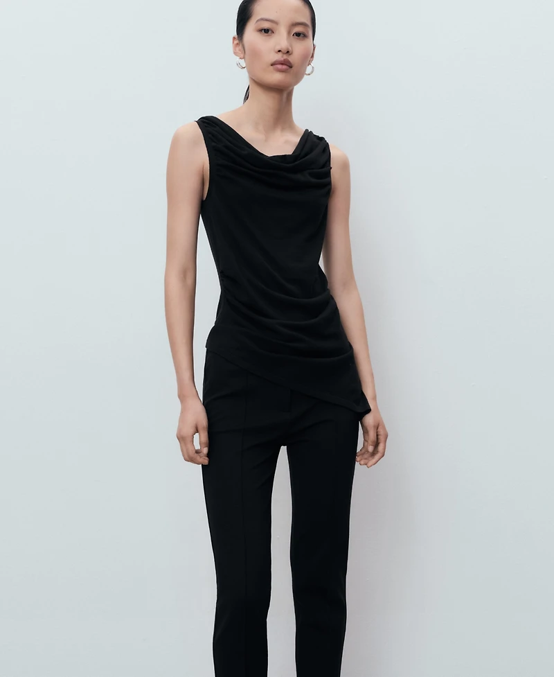 Mango Women's Straight Mid-Rise Pants