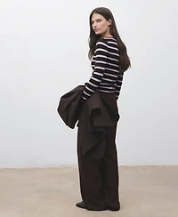 Mango Women's Fine Knit Striped Sweater
