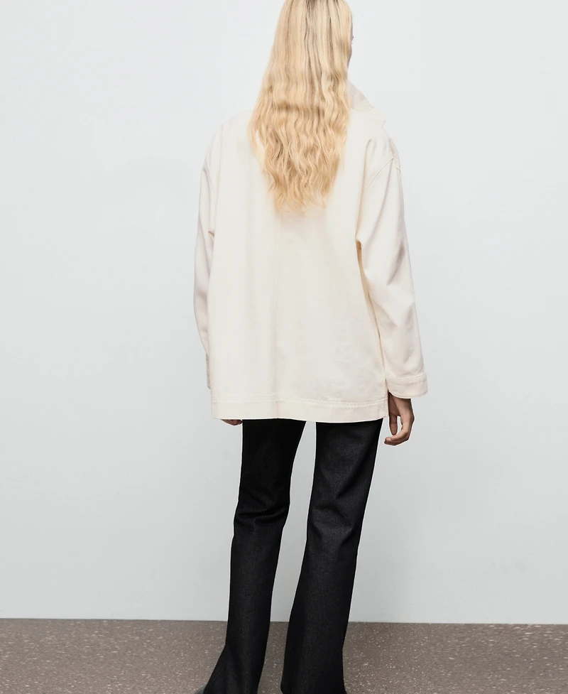 Mango Women's Pockets Oversized Denim Parka