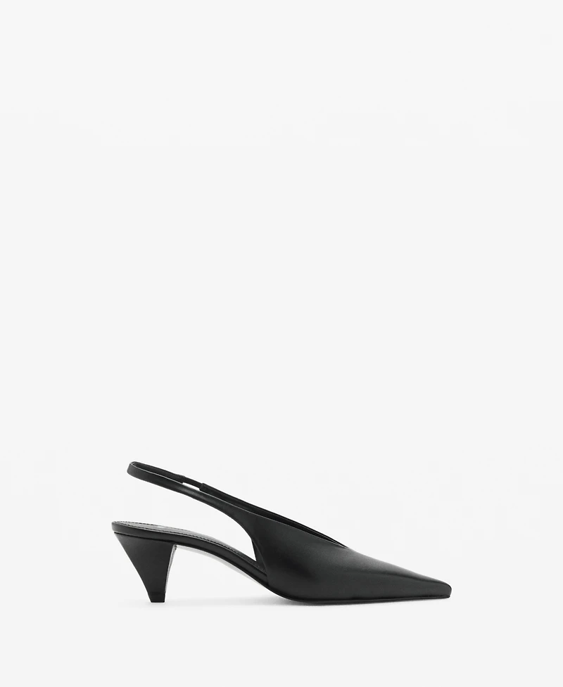 Mango Women's Pointed-Toe Leather Heeled Shoes