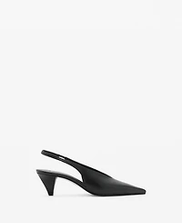 Mango Women's Pointed-Toe Leather Heeled Shoes