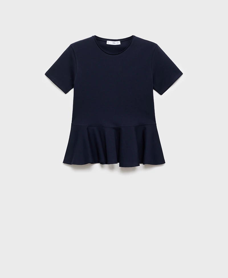 Mango Women's Short-Sleeved Peplum T-Shirt