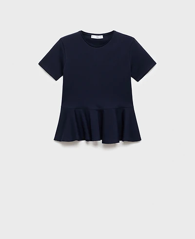 Mango Women's Short-Sleeved Peplum T-Shirt