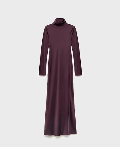Mango Women's Satin High-Neck Dress