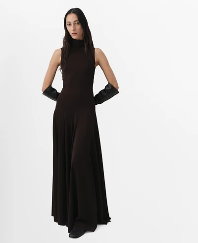 Mango Women's Back Opening Godet Dress
