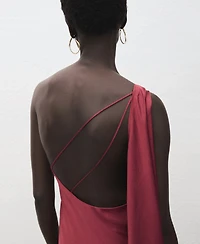 Mango Women's Asymmetrical Satin Dress